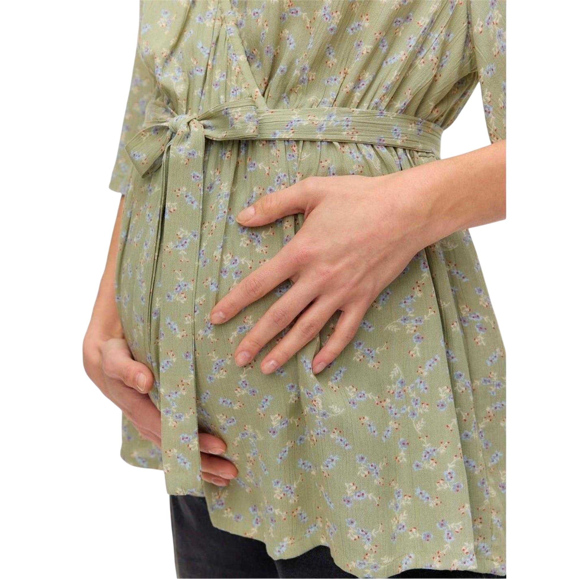 Tea - Back - Mamalicious Womens-Ladies Floral Pattern Maternity Wrap Top