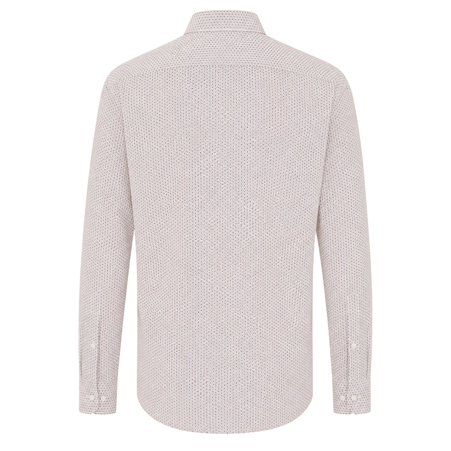 Medium Beige - Back - Boss Mens Geometric Point Collar Regular Shirt