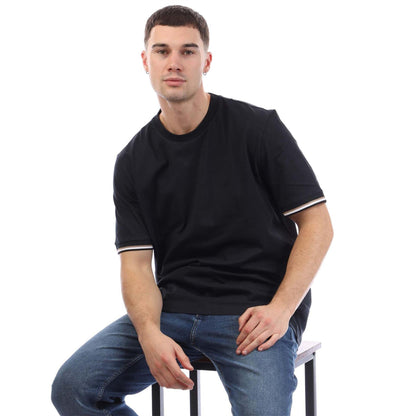 Dark Blue - Lifestyle - Boss Mens Signature Stripes Regular T-Shirt