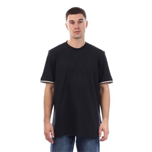 Dark Blue - Front - Boss Mens Signature Stripes Regular T-Shirt