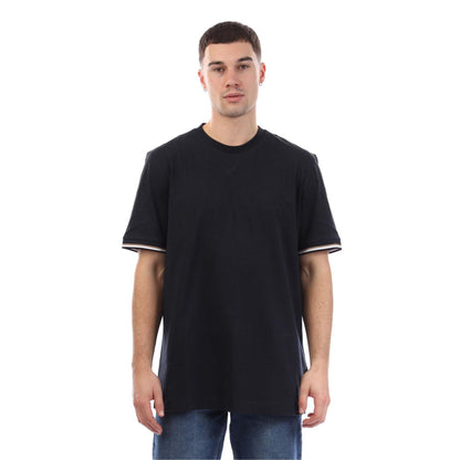 Dark Blue - Front - Boss Mens Signature Stripes Regular T-Shirt