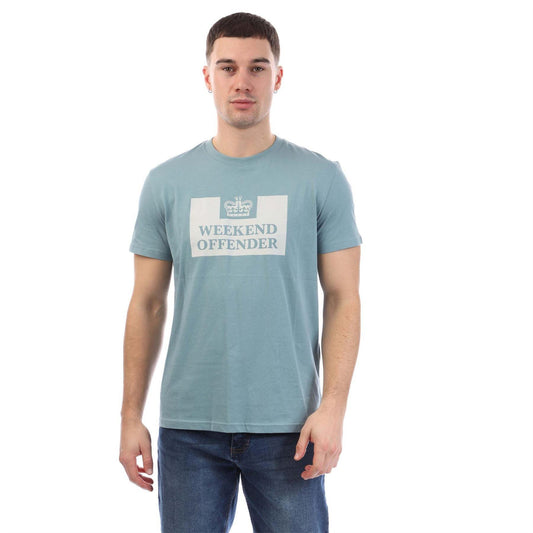 Light Blue - Front - Weekend Offender Mens McMoney Box Logo T-Shirt