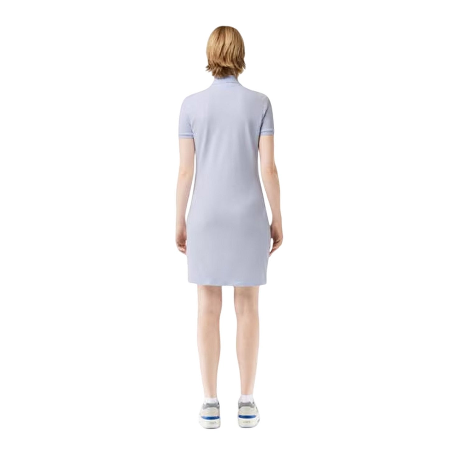 Light Blue - Back - Lacoste Womens-Ladies Collared Polo Shirt Dress