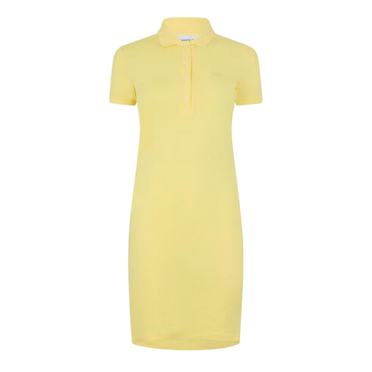 Yellow - Front - Lacoste Womens-Ladies Collared Polo Shirt Dress