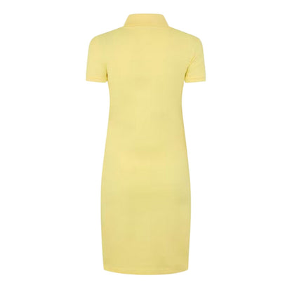Yellow - Back - Lacoste Womens-Ladies Collared Polo Shirt Dress