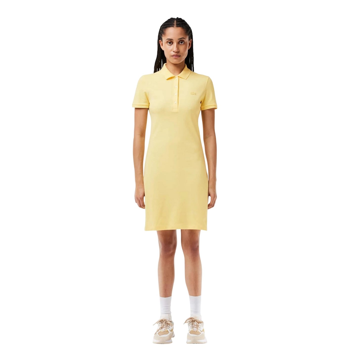 Yellow - Lifestyle - Lacoste Womens-Ladies Collared Polo Shirt Dress