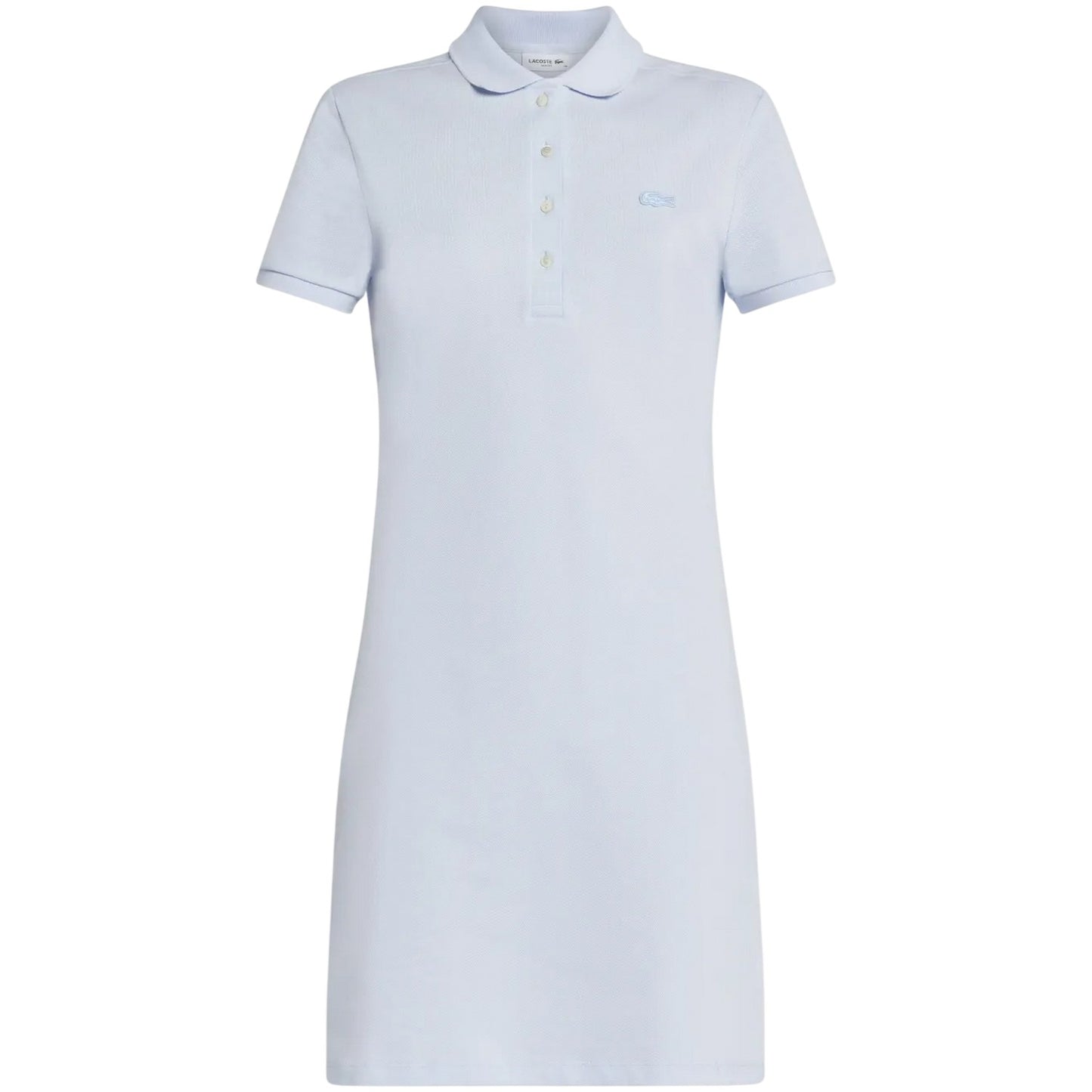 Light Blue - Front - Lacoste Womens-Ladies Collared Polo Shirt Dress