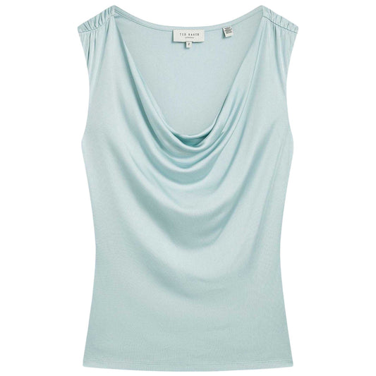Sky Blue - Front - Ted Baker Womens-Ladies Cowl Neck Sleeveless Top
