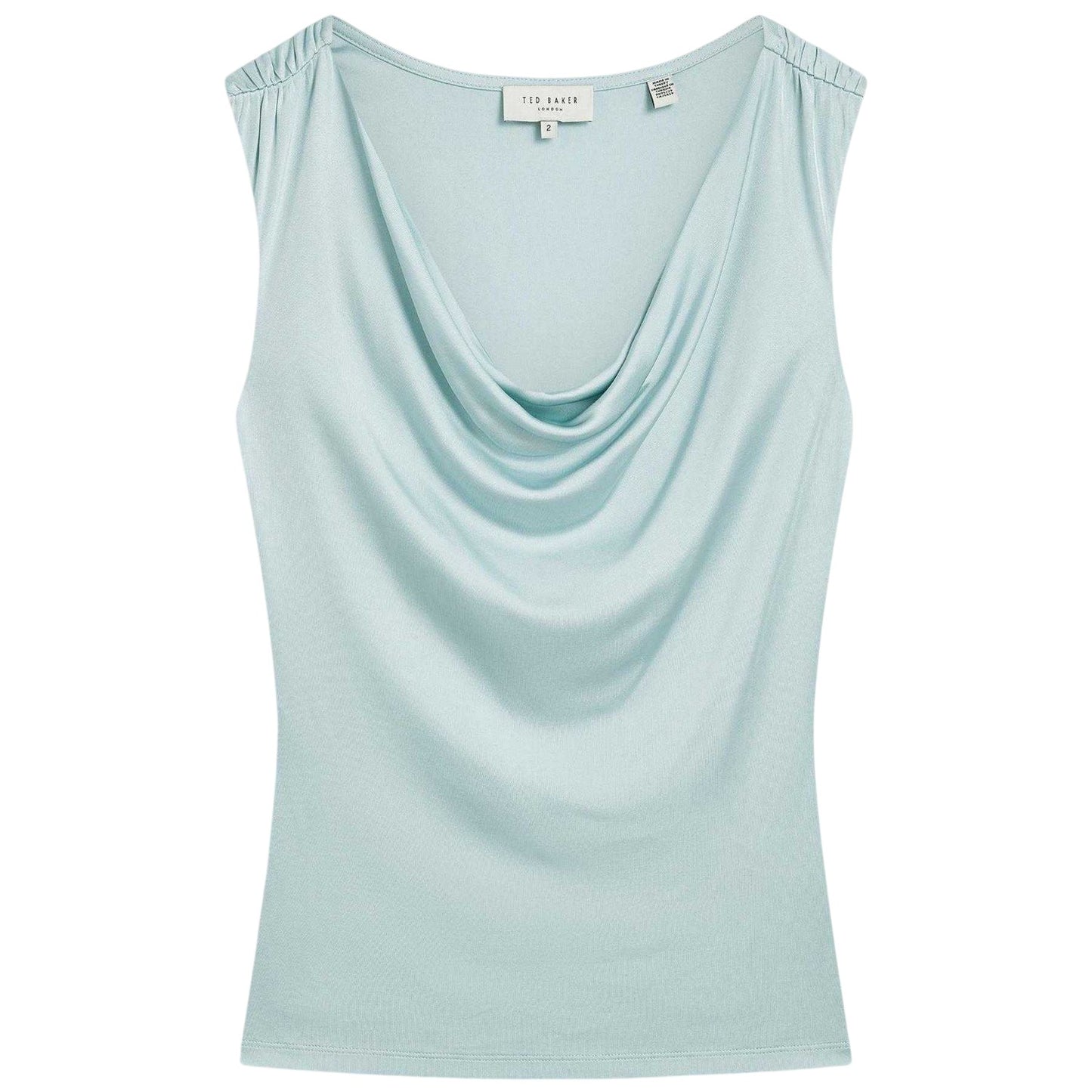 Sky Blue - Front - Ted Baker Womens-Ladies Cowl Neck Sleeveless Top