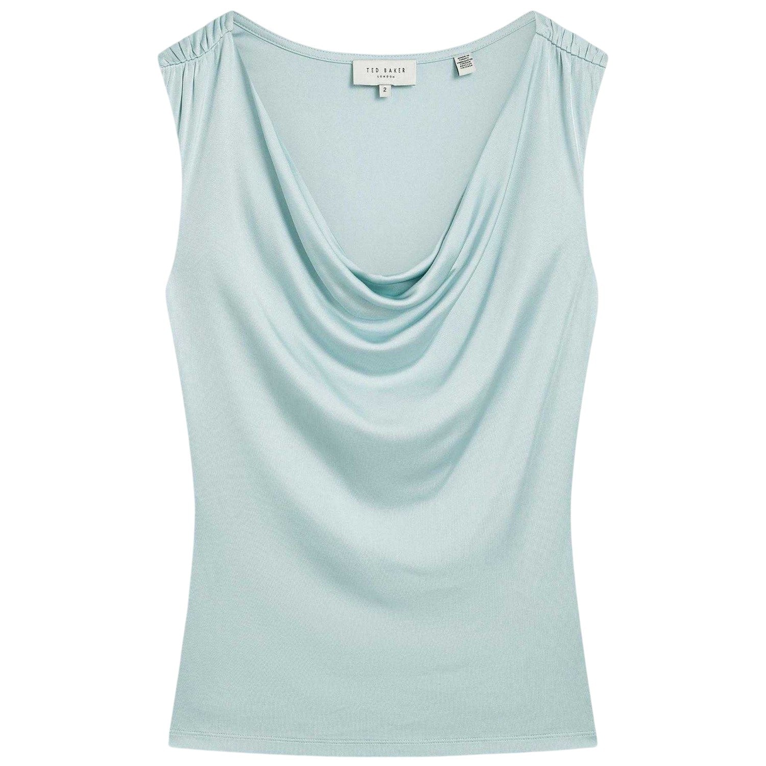 Sky Blue - Front - Ted Baker Womens-Ladies Cowl Neck Sleeveless Top