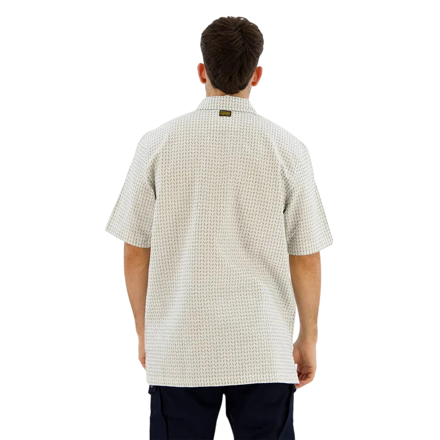 Blue-Milk - Back - G-Star Mens Geometric Regular Resort Shirt