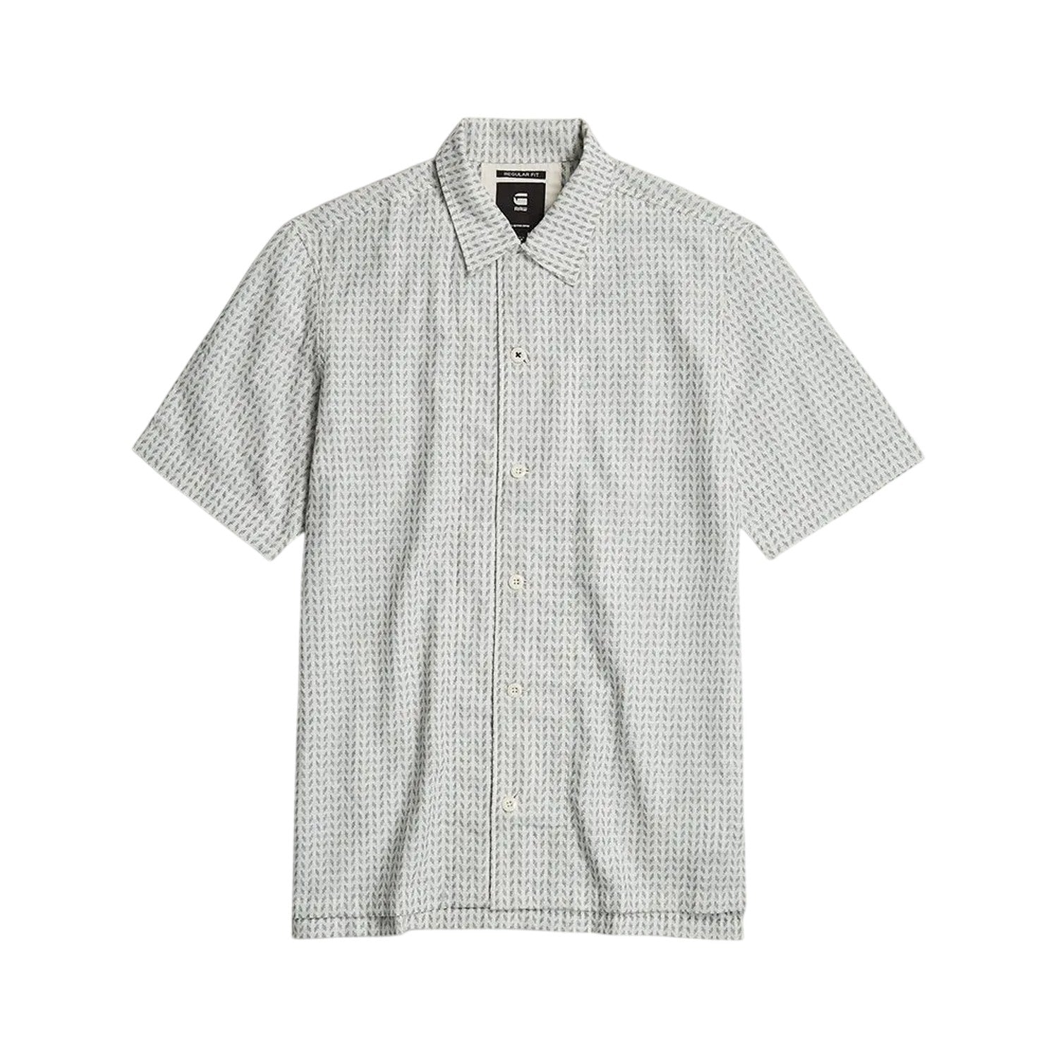 Blue-Milk - Front - G-Star Mens Geometric Regular Resort Shirt