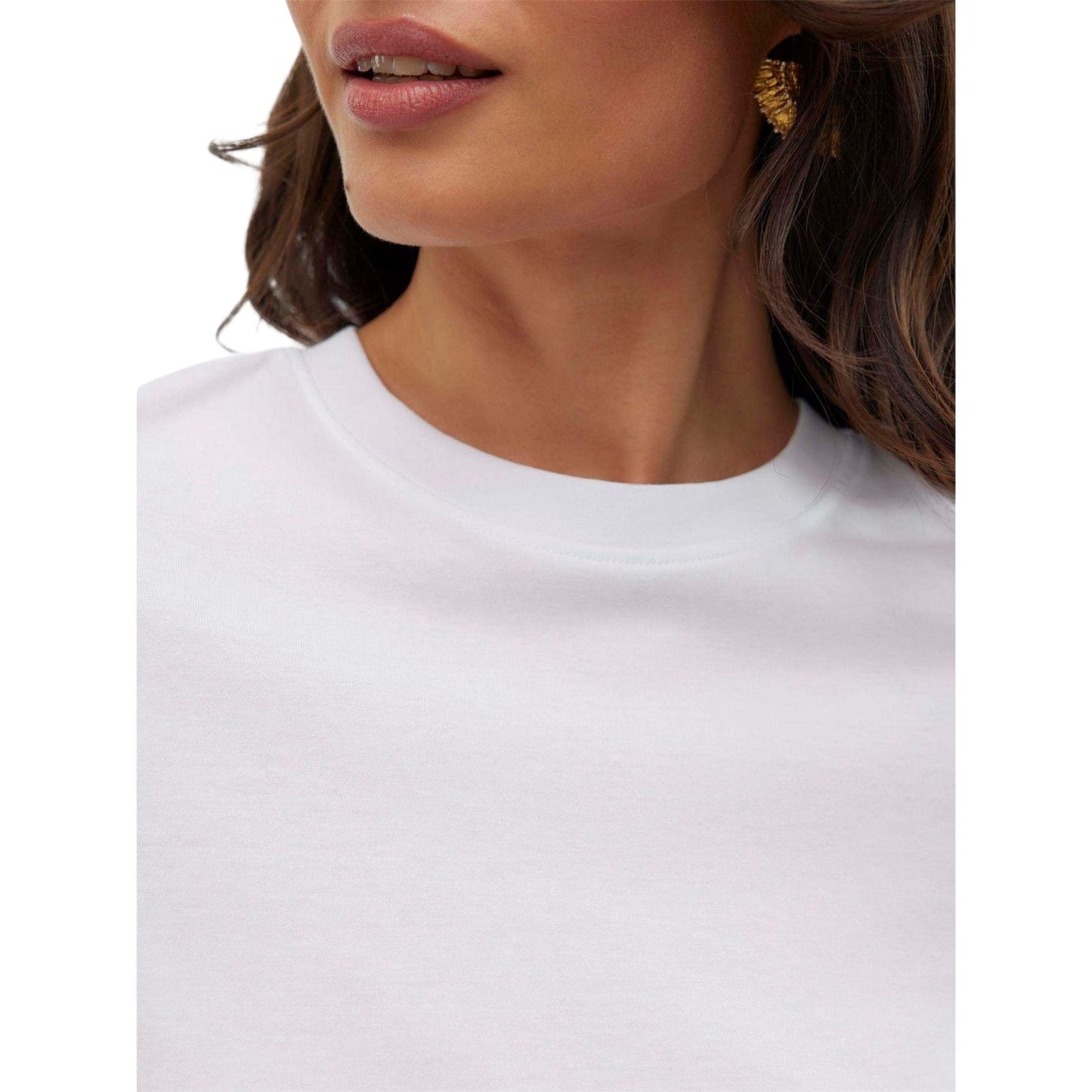 Bright White - Side - Vero Moda Womens-Ladies Paulina Regular Short-Sleeved T-Shirt