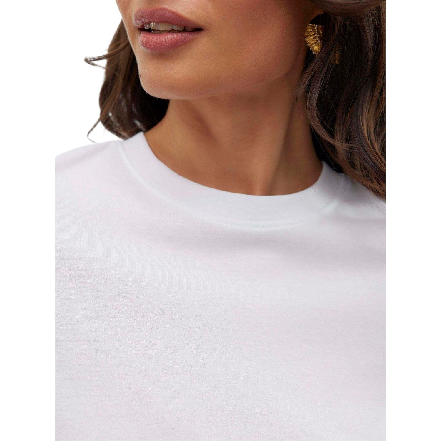 Bright White - Side - Vero Moda Womens-Ladies Paulina Regular Short-Sleeved T-Shirt