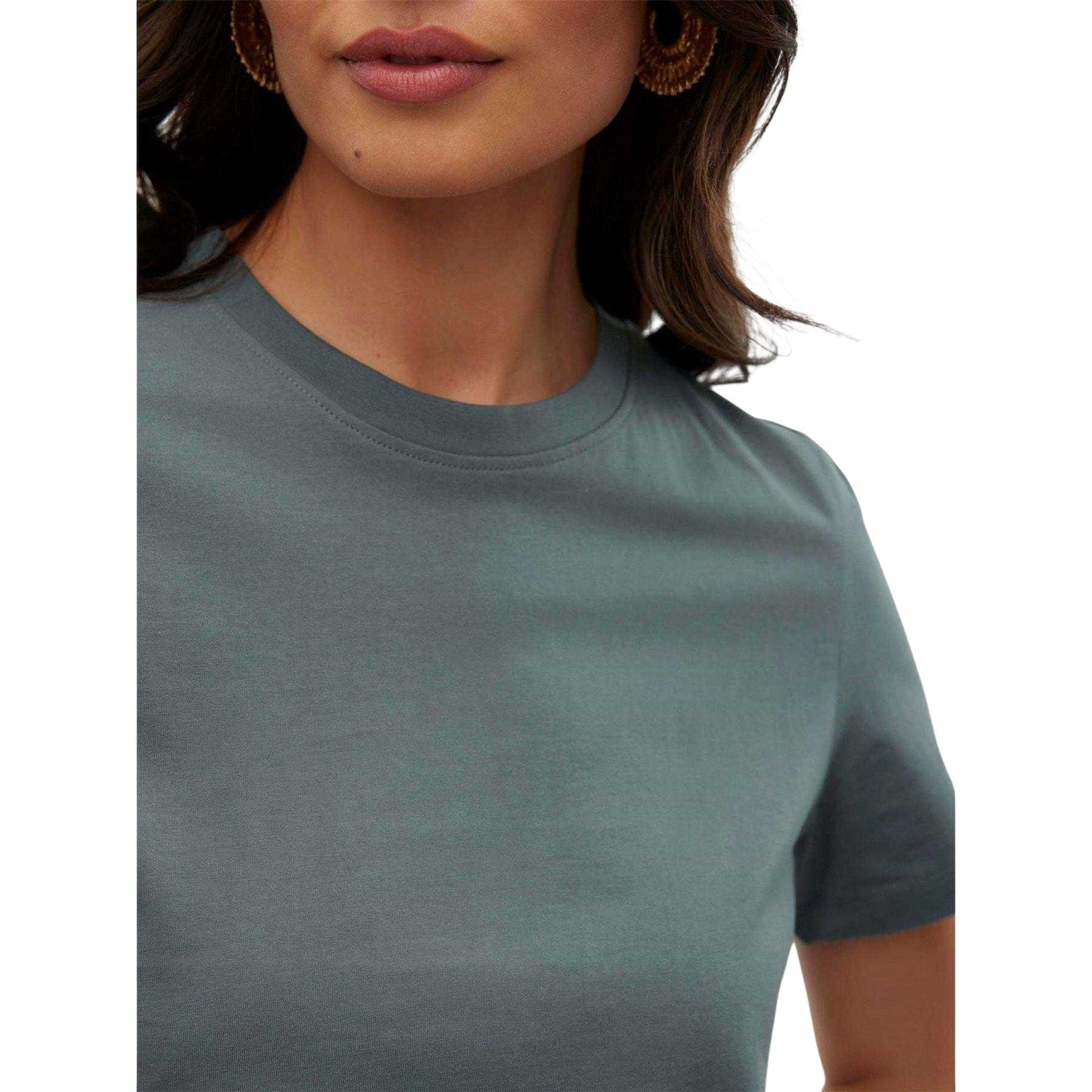 Balsam Green - Side - Vero Moda Womens-Ladies Paulina Regular Short-Sleeved T-Shirt