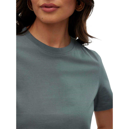 Balsam Green - Side - Vero Moda Womens-Ladies Paulina Regular Short-Sleeved T-Shirt