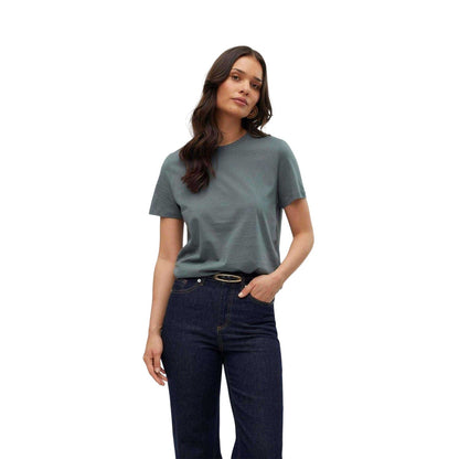 Balsam Green - Lifestyle - Vero Moda Womens-Ladies Paulina Regular Short-Sleeved T-Shirt