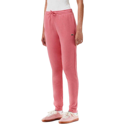 Coral - Front - Lacoste Womens-Ladies Fleece Jogging Bottoms