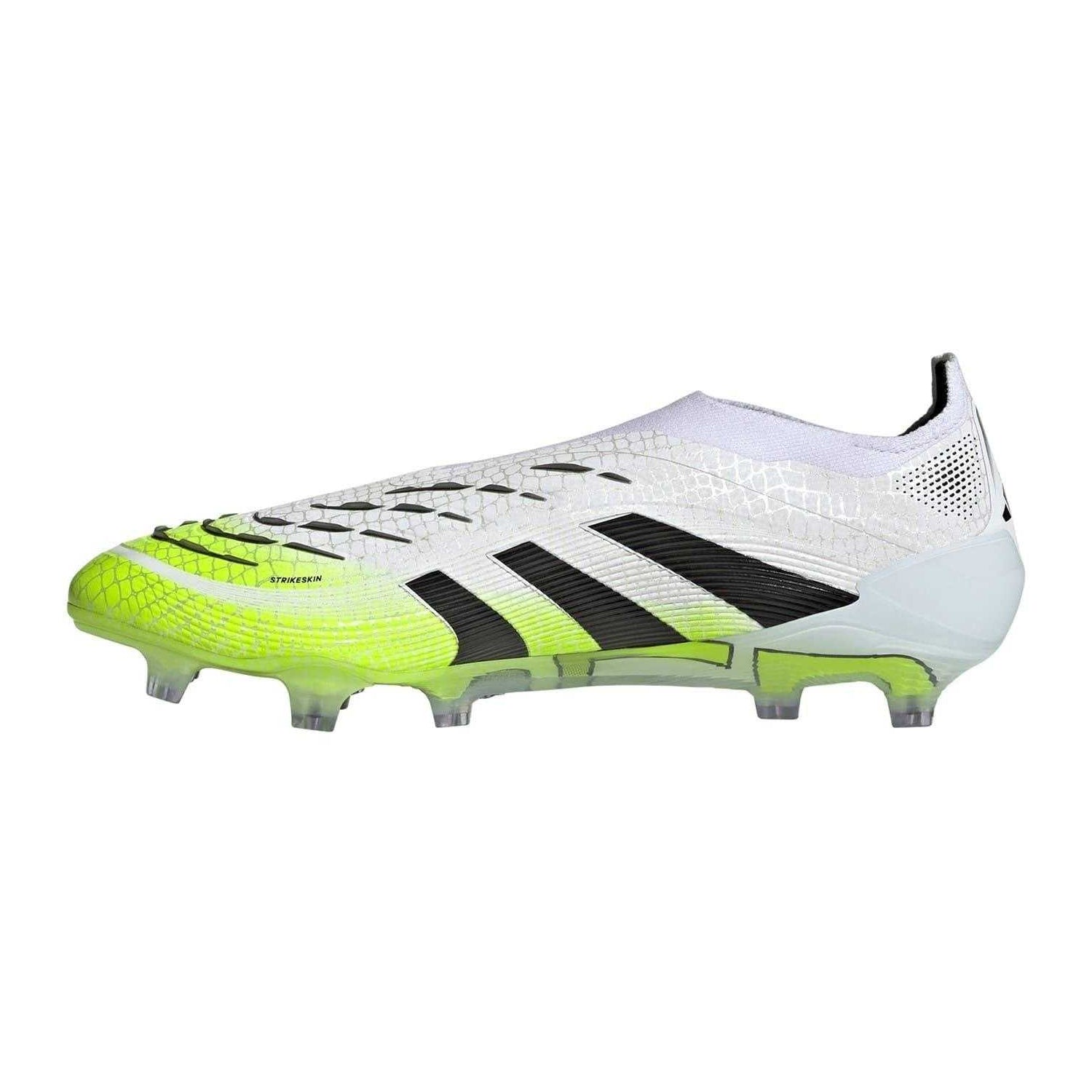 White-Black-Lemon - Side - Adidas Mens Predator Elite Firm Ground Football Boots