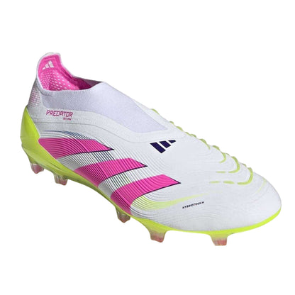 White-Pink - Front - Adidas Mens Predator Elite Firm Ground Football Boots