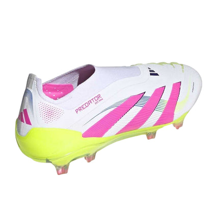 White-Pink - Back - Adidas Mens Predator Elite Firm Ground Football Boots