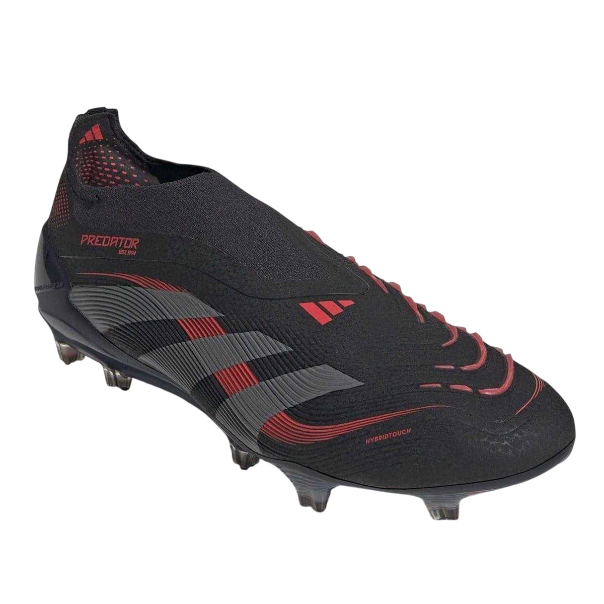Black-Grey - Front - Adidas Mens Predator Elite Firm Ground Football Boots