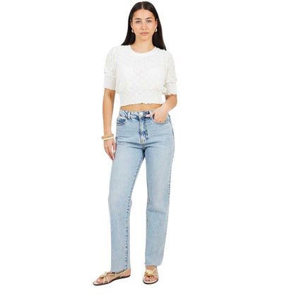 White - Lifestyle - Brave Soul Womens-Ladies Shirred Top