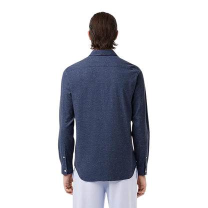 Navy Blue - Back - Lacoste Mens Regular Long-Sleeved Shirt