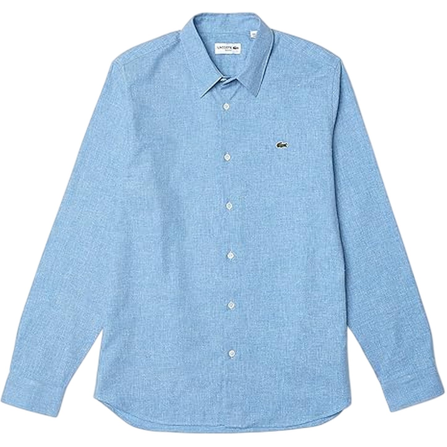 Pastel Cornflour Blue - Front - Lacoste Mens Regular Long-Sleeved Shirt