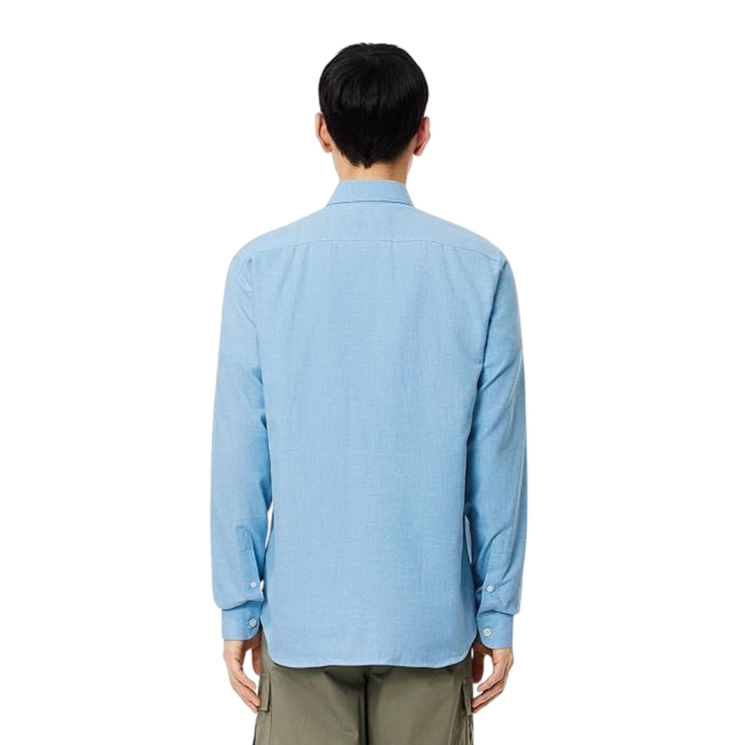 Pastel Cornflour Blue - Back - Lacoste Mens Regular Long-Sleeved Shirt