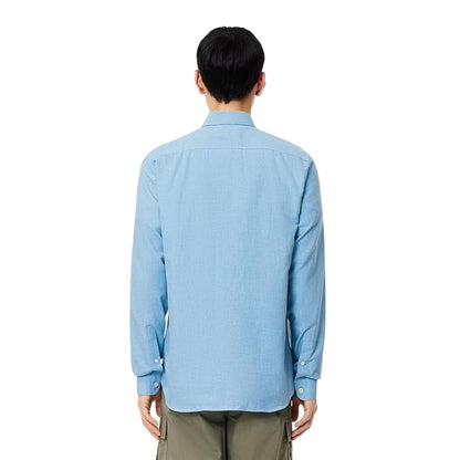 Pastel Cornflour Blue - Back - Lacoste Mens Regular Long-Sleeved Shirt