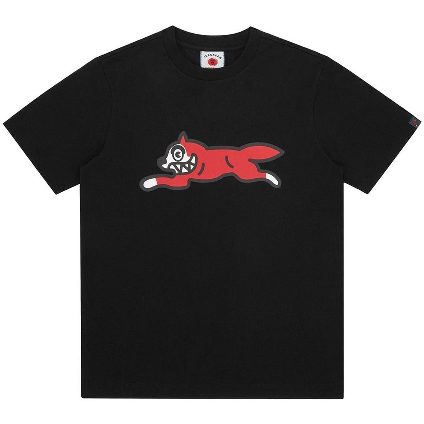 Black - Front - ICECREAM Mens Dog Running T-Shirt