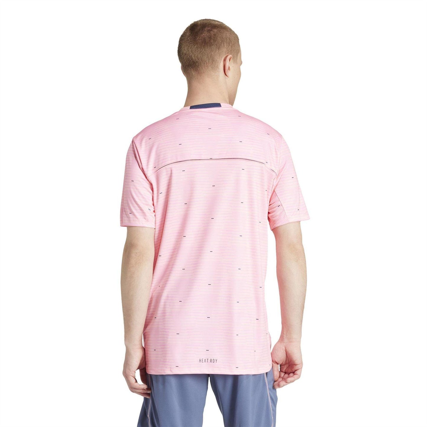 Pink - Back - Adidas Mens France Training T-Shirt