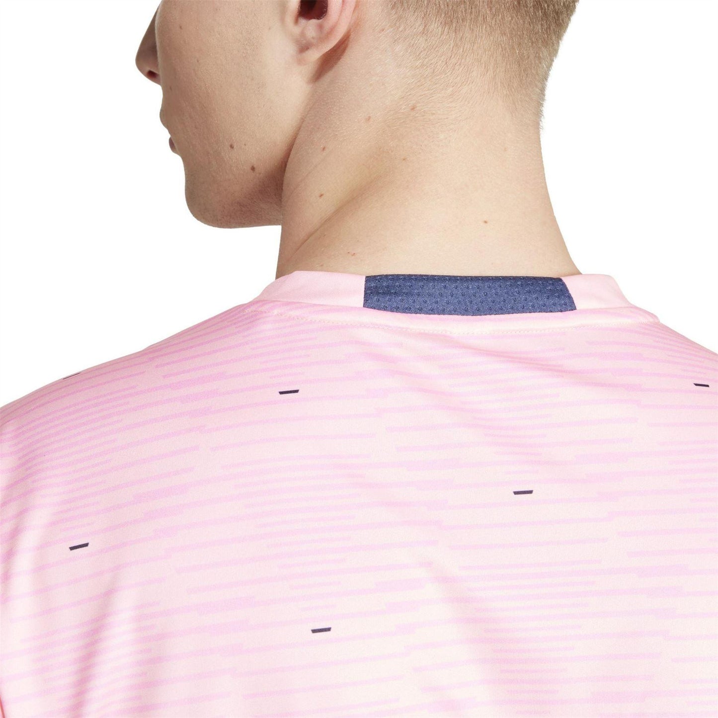 Pink - Side - Adidas Mens France Training T-Shirt