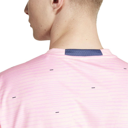 Pink - Side - Adidas Mens France Training T-Shirt