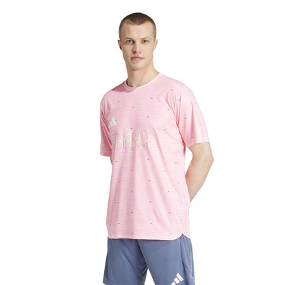 Pink - Pack Shot - Adidas Mens France Training T-Shirt