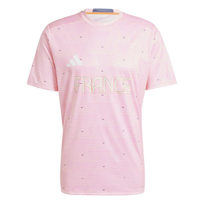 Pink - Front - Adidas Mens France Training T-Shirt