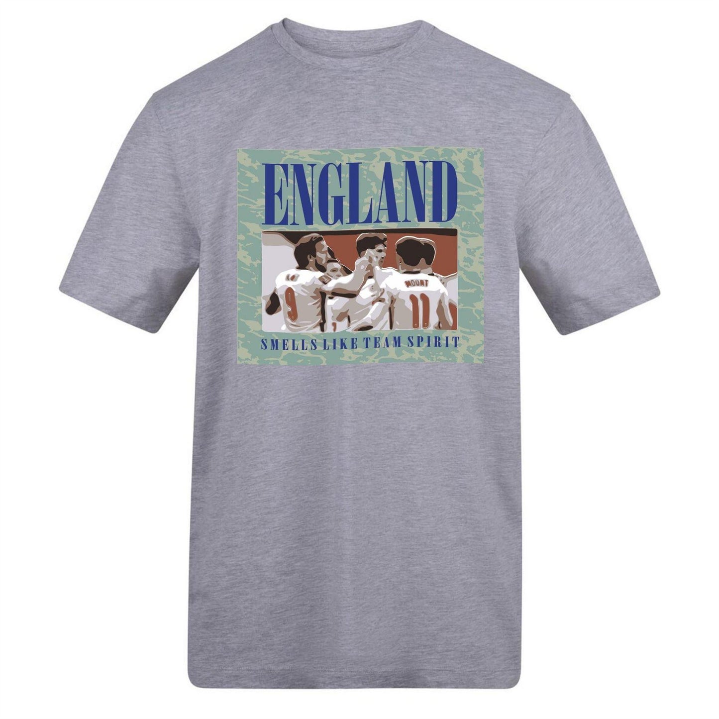 Grey - Front - AWD Mens Smells Like Team Spirit England T-Shirt