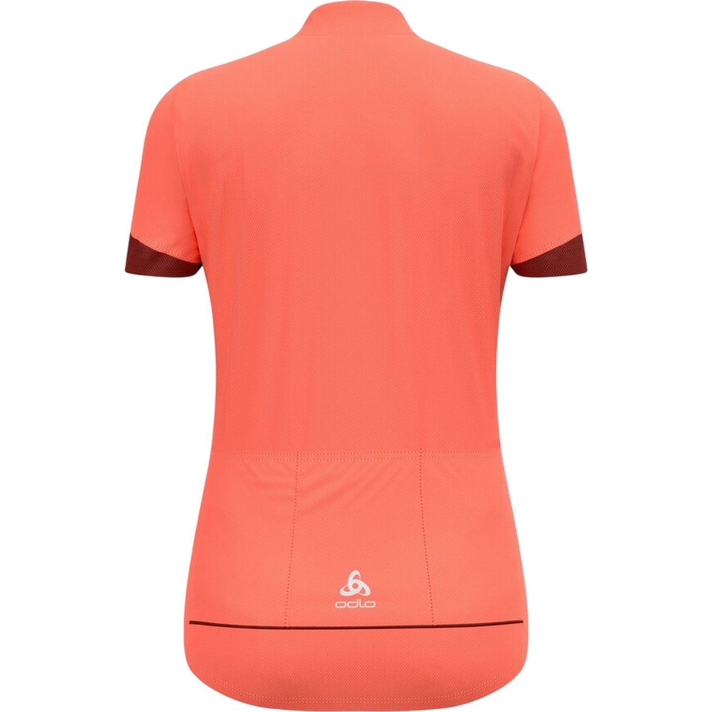 Coral - Back - Odlo Womens-Ladies Colour Block Regular Cycling Jersey