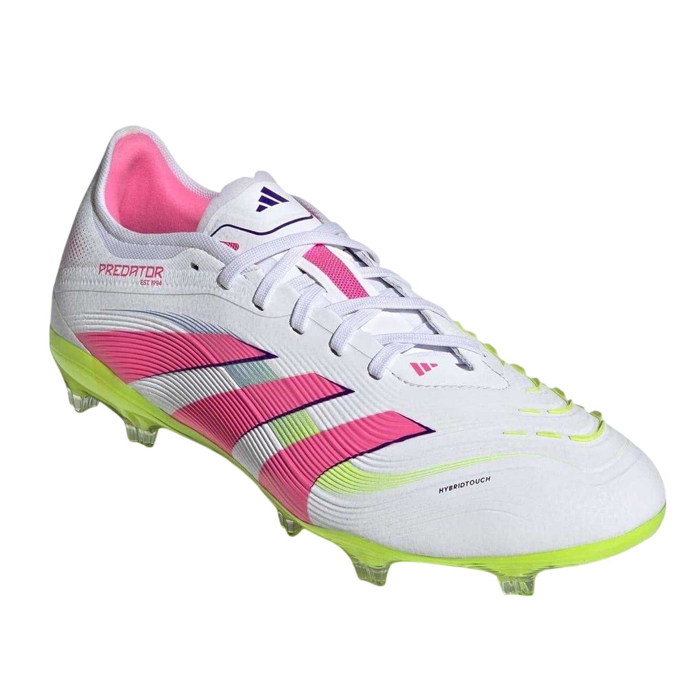 White-Pink - Front - Adidas Mens Predator Pro Firm Ground Football Boots