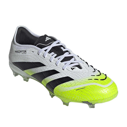 White-Black-Lemon - Front - Adidas Mens Predator Pro Firm Ground Football Boots