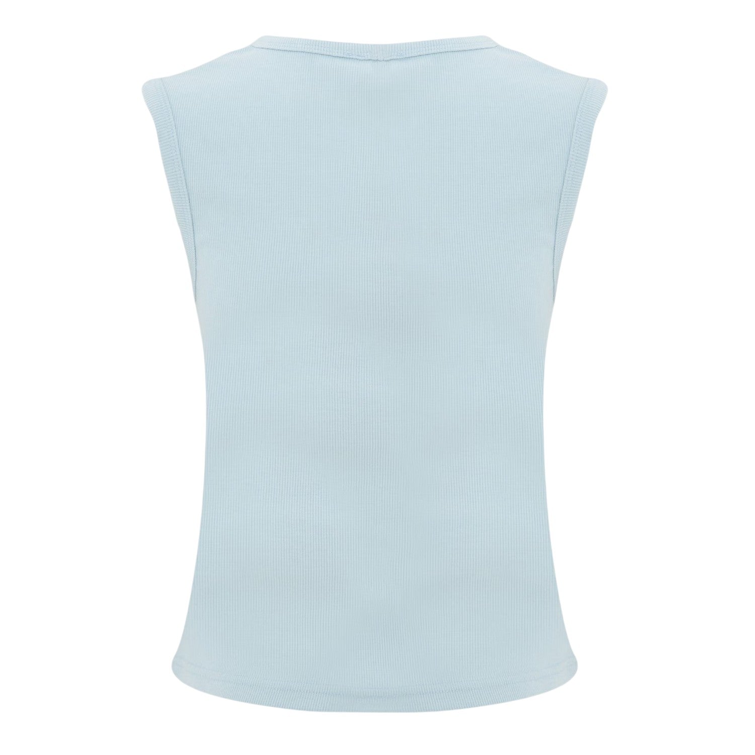 Light Blue - Back - I Saw It First Womens-Ladies Ribbed Button Fitted Top