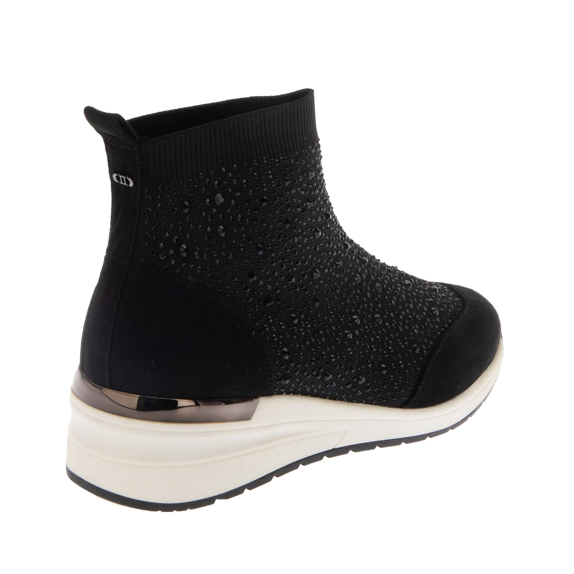 Black - Lifestyle - Dune London Womens-Ladies Diamante Sock Trainers