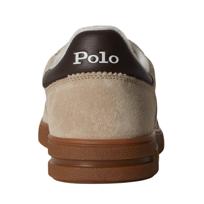 White-Gum - Back - Ralph Lauren Mens Embroidered Logo Leather Flat Trainers