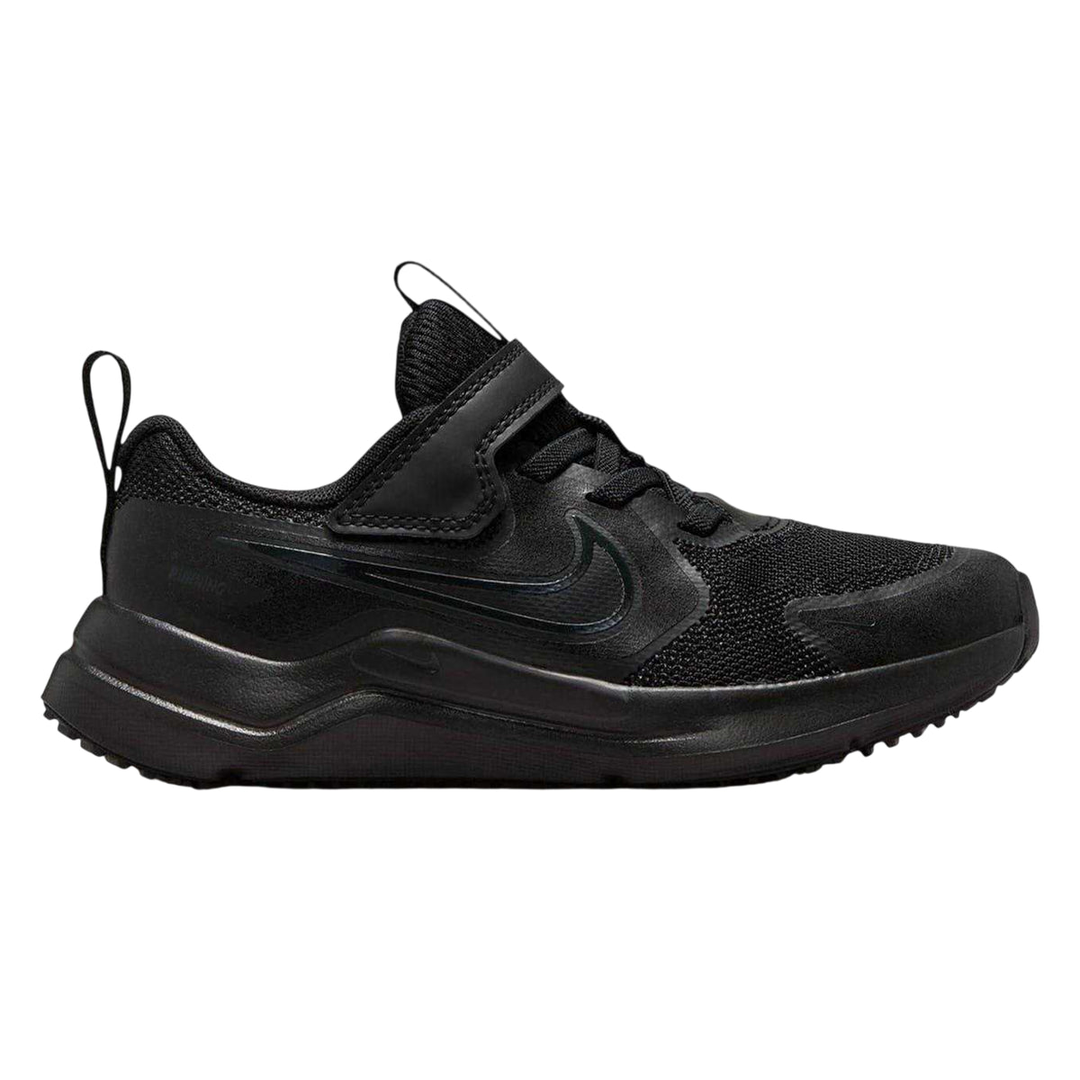 Triple Black - Front - Nike Childrens-Kids Cosmic Hook and Loop Trainers