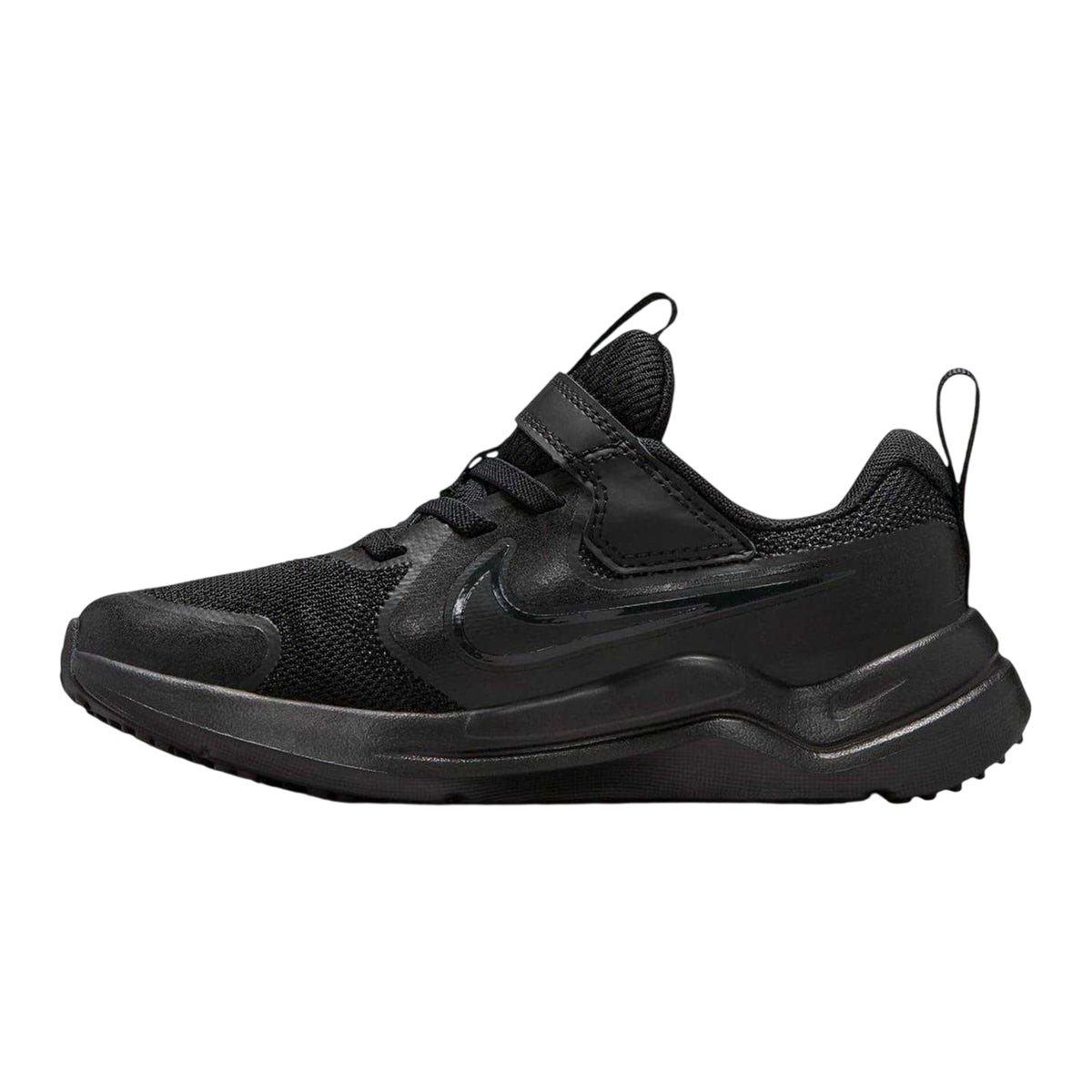 Triple Black - Side - Nike Childrens-Kids Cosmic Hook and Loop Trainers