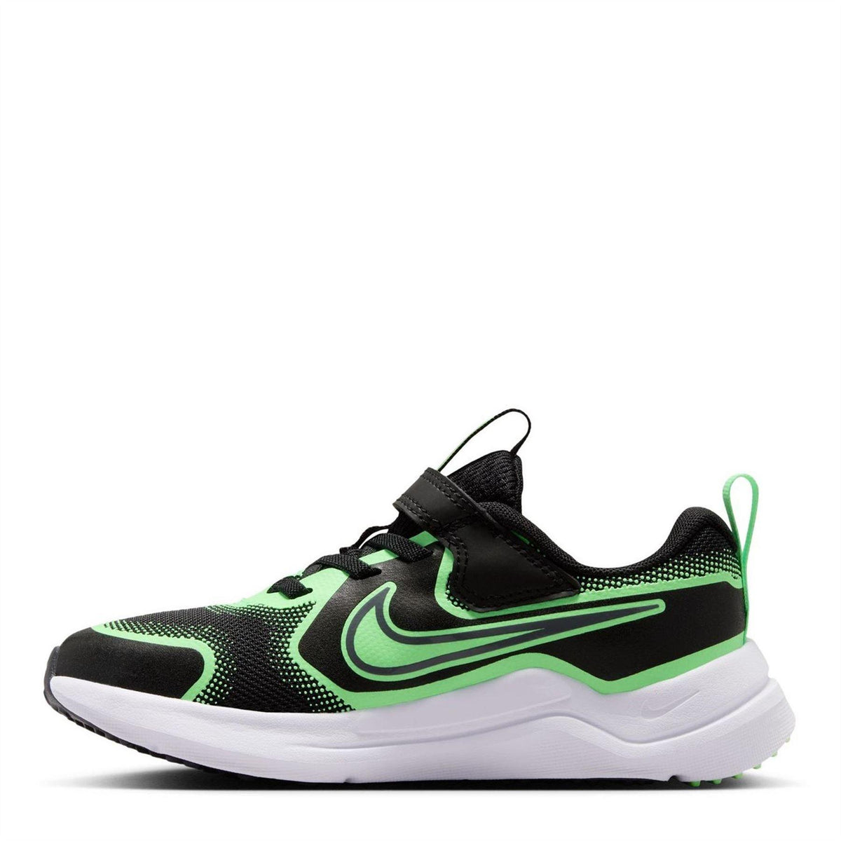 Black-Green - Back - Nike Childrens-Kids Cosmic Hook and Loop Trainers