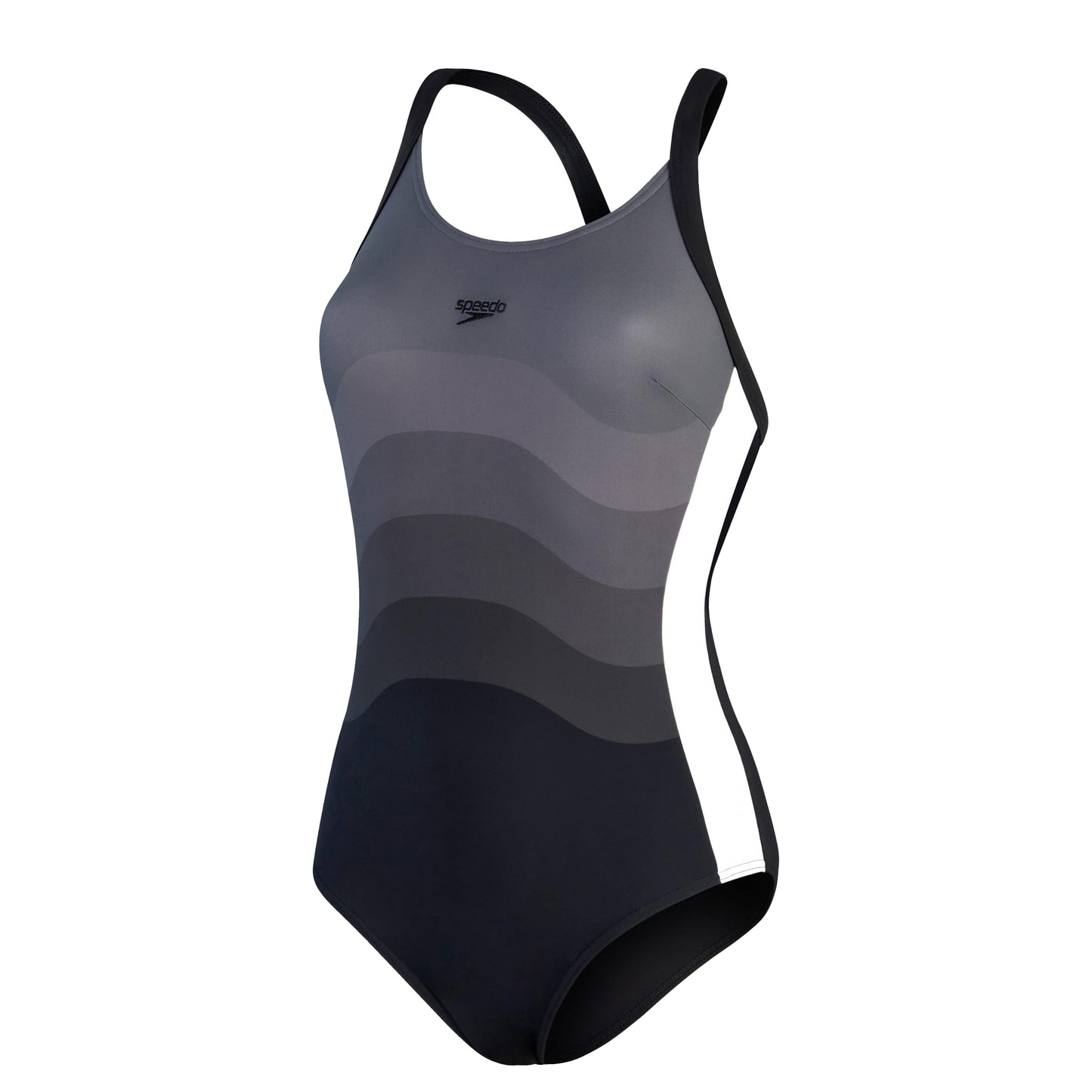Black-White - Front - Speedo Womens-Ladies Entwine Printed One Piece Swimsuit