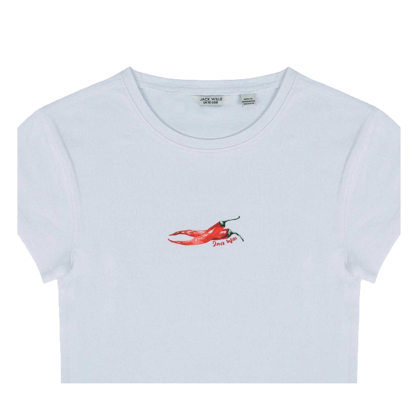 Chili Pepper - Side - Jack Wills Womens-Ladies Chili Pepper Fitted Crop Top