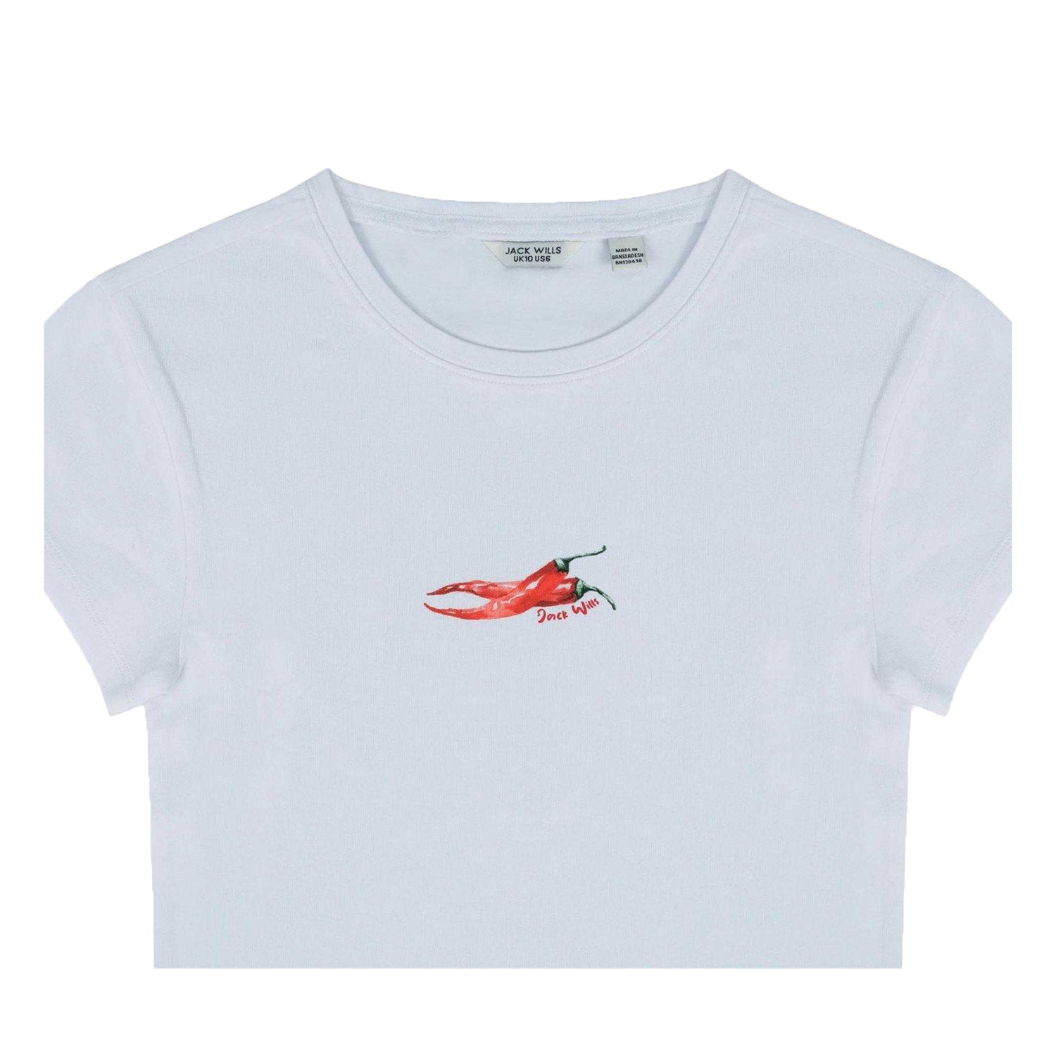 Chili Pepper - Side - Jack Wills Womens-Ladies Chili Pepper Fitted Crop Top
